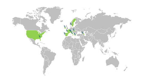 International Weltkarte der Erasmus Partner der Hochschule Trier Fachrichtung Lebensmitteltechnik